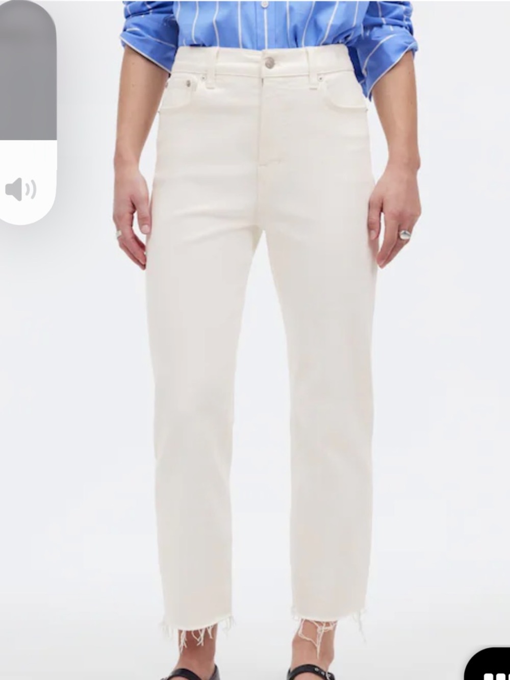 Madewell 90’s Straight Crop Jean in Tile White